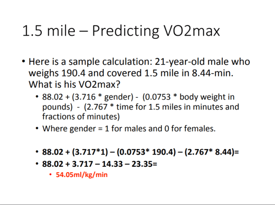 predicting vo2max